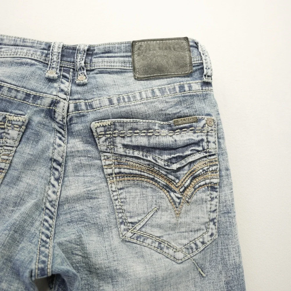 Salvage Mayhem Straight Regular Fit Light Wash Jeans Buckle Exclusive 31x32
